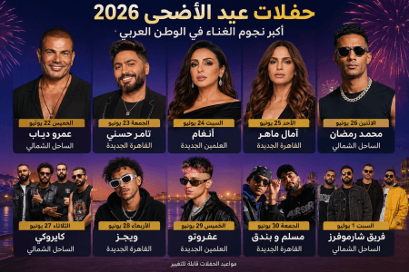حفلات عيد الأضحى 2026 تشعل صيف الغناء في مصر والوطن العربي
