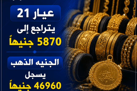 صدمة.. عيار 21 يتراجع إلى 5870 جنيهًا والجنيه الذهب يسجل 46960 جنيهًا