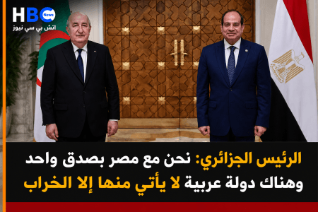 الرئيس الجزائري: نحن مع مصر وهناك دول عربية لا يأتي منها إلا الخراب