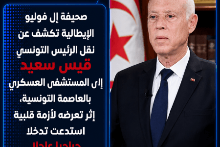تقارير إعلامية تزعم نقل الرئيس التونسي قيس سعيّد إلى المستشفى