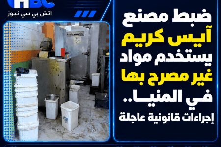 ضبط مصنع آيس كريم يستخدم مواد غير مصرح بها في المنيا.. إجراءات قانونية عاجلة